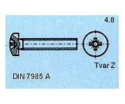 skrutky DIN 7985A tvar Z