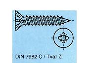 skrutky DIN 7982 C tvar Z